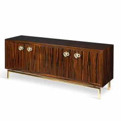 Credenza moderna con 4 ante in legno di ebano lucido Ada 2