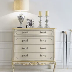 Credenza Salotto Classica Legno Bianco o Noce Made in Italy - Chantilly