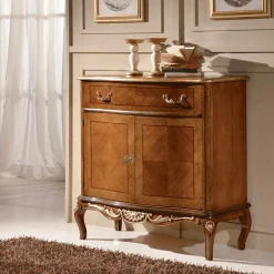 Credenza Salotto Classica Legno Blu Avio o Noce Made in Italy - Chantilly