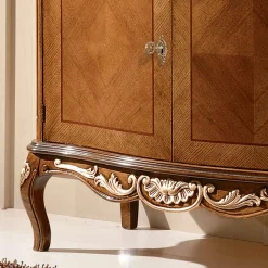 Credenza Salotto Classica Legno Blu Avio o Noce Made in Italy - Chantilly