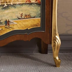 Credenza Soggiorno in Legno con Decoro Veneziano Made in Italy - Ottaviano
