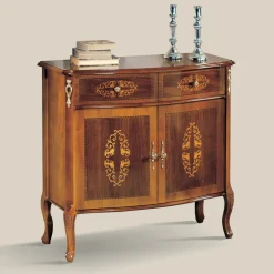 Credenza Soggiorno Legno Noce o Bianco e Intarsi Made in Italy - Katerine