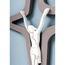 Crocifisso di Christo Bianco e Grigio Inciso a Laser Made in Italy - Teresa