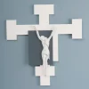 Crocifisso Realizzato con Incisione Laser Bianco e Ghiaia Made in Italy - Evelina