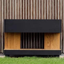 Cucina da Esterno 141x70x93 cm Realizzata in Teak Massiccio e Alluminio - Stilosa