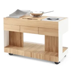 Cucina da Esterno 141x70x93 cm Realizzata in Teak Massiccio e Alluminio - Stilosa