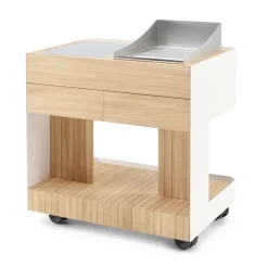 Cucina da Esterno 96x70x93 cm Realizzata in Teak Massiccio e Alluminio - Raffinata