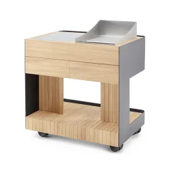 Cucina da Esterno 96x70x93 cm Realizzata in Teak Massiccio e Alluminio - Raffinata