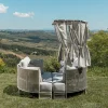 Daybed da Giardino in Teak, Alluminio, Corda ROPE+ e Cuscini - Arcangelo