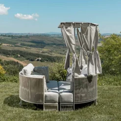 Daybed da Giardino in Teak, Alluminio, Corda ROPE+ e Cuscini - Arcangelo