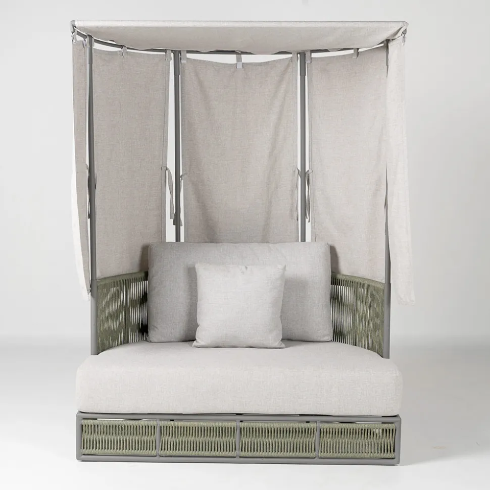 Daybed da Giardino in Teak, Alluminio, Corda ROPE+ e Cuscini - Arcangelo