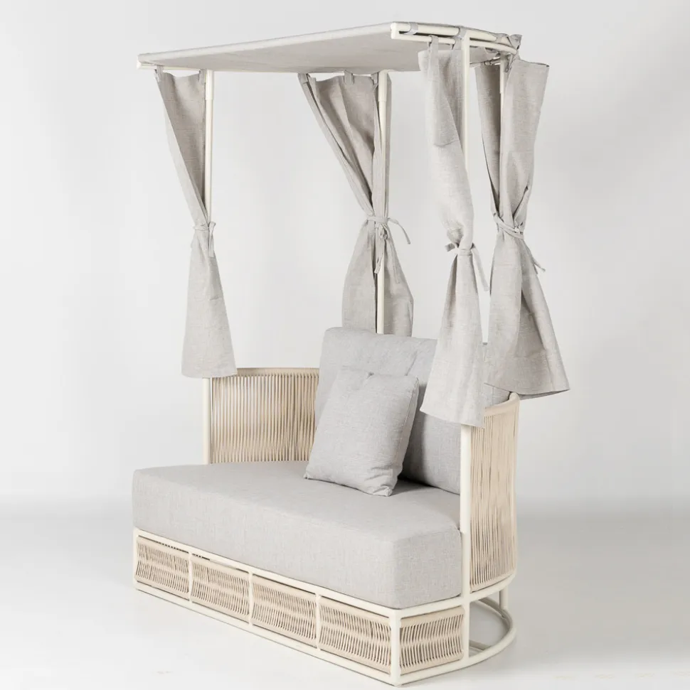 Daybed da Giardino in Teak, Alluminio, Corda ROPE+ e Cuscini - Arcangelo