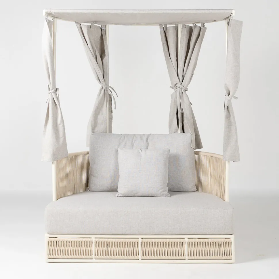 Daybed da Giardino in Teak, Alluminio, Corda ROPE+ e Cuscini - Arcangelo
