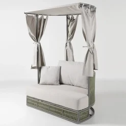 Daybed da Giardino in Teak, Alluminio, Corda ROPE+ e Cuscini - Arcangelo