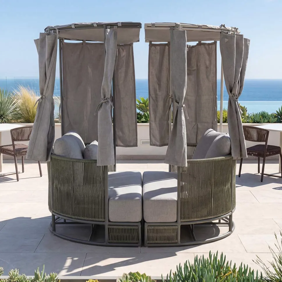 Daybed da Giardino in Teak, Alluminio, Corda ROPE+ e Cuscini - Arcangelo