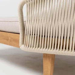 Daybed da Giardino in Teak, Alluminio, Corda e Cuscini - Jacub