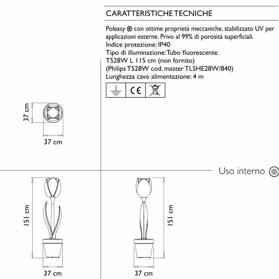 Decorazione d'Arredo Luminosa per Interni di Design, 2 Pezzi - Tulip by Myyour