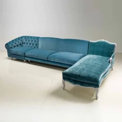 Divano ad angolo design classico di lusso, made in Italy, Narciso