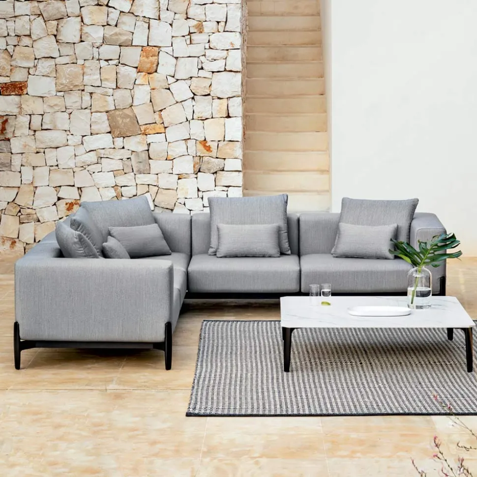 Divano Angolare da Esterno 5 Posti in Alluminio 3 Finiture, di Lusso - Filomena