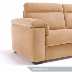Divano a 2 posti di design in tessuto o ecopelle Lilia, made in Italy