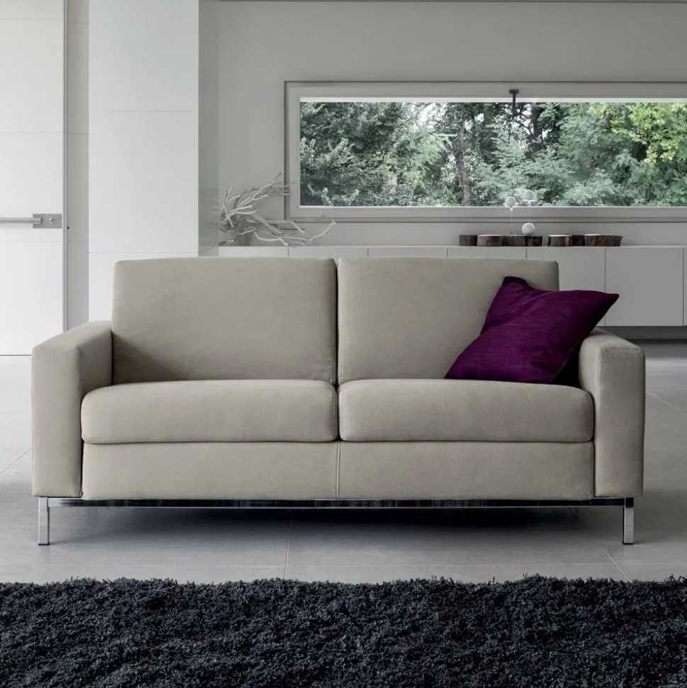Divano con Apertura a Letto in Metallo e Poliuretano Made in Italy - Folle