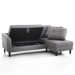 Divano con Elemento Letto a Scomparsa Sotto la Seduta - Nickel