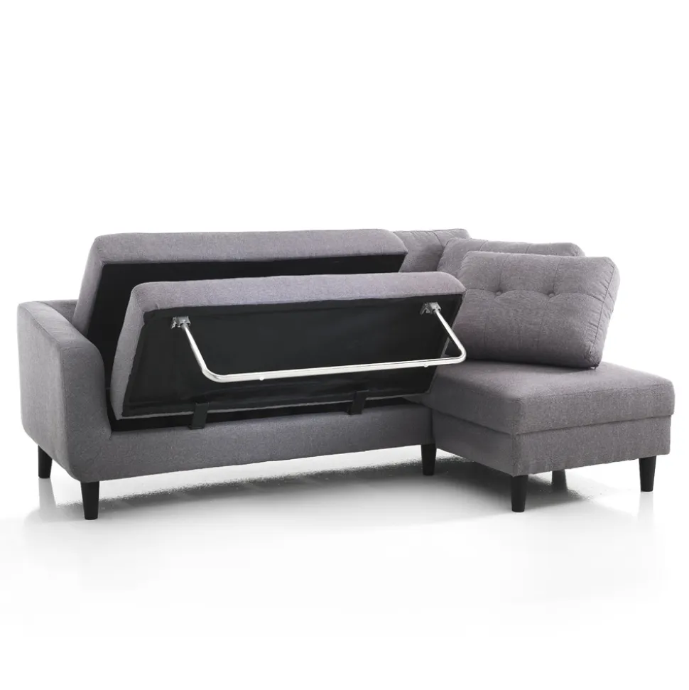 Divano con Elemento Letto a Scomparsa Sotto la Seduta - Nickel