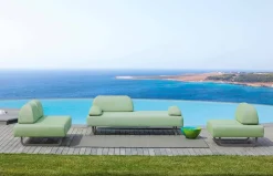 Divano da Esterno a 3 Posti di Design in Metallo e Tessuto Made in Italy - Selia