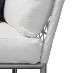 Divano da Esterno in Acciaio e PVC Intrecciato Cuscini in Tessuto - Ontario6