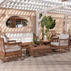 Divano da Esterno in Polyrattan Intrecciato a Mano - Gigi