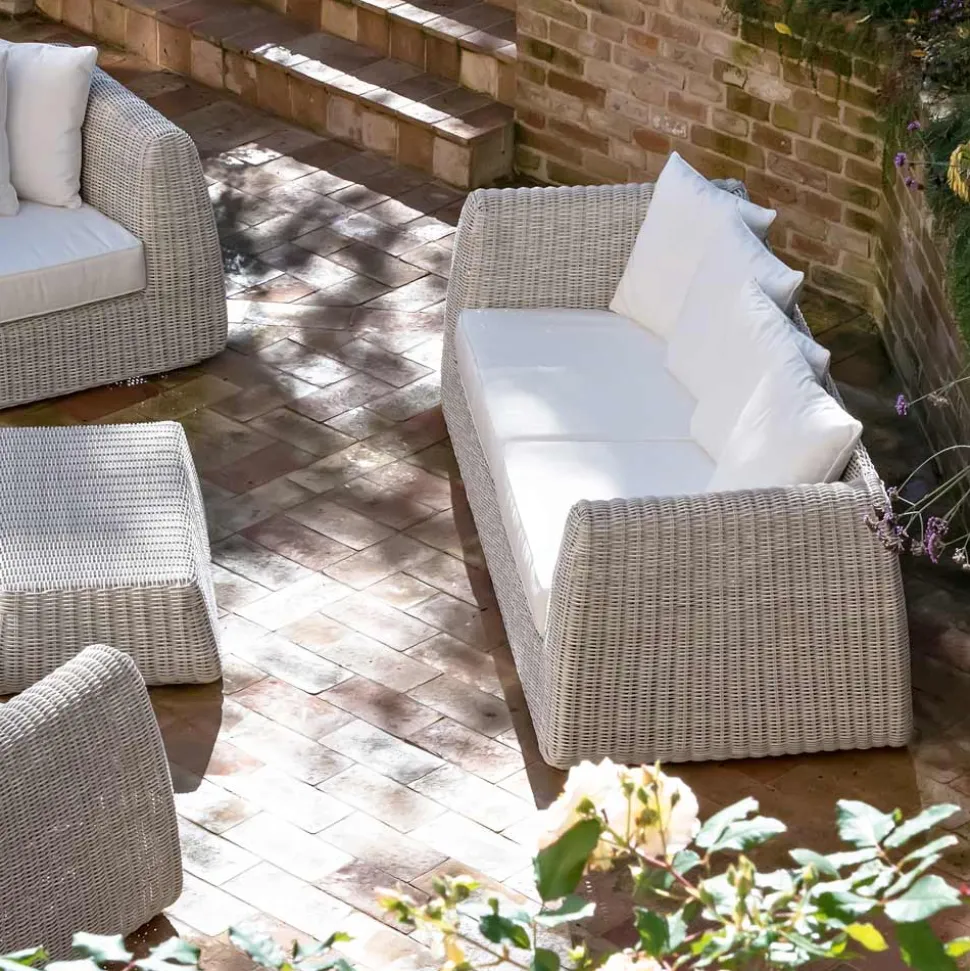 Divano da Esterno 3 Posti in Polyrattan Intrecciato - Charlie