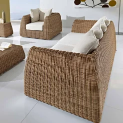 Divano da Esterno 3 Posti in Polyrattan Intrecciato - Charlie