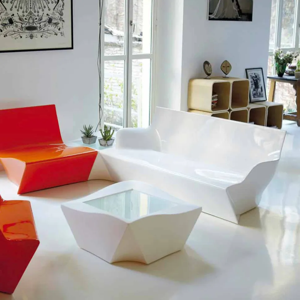 Divano da giardino con braccioli Slide Kami Yon fatto in Italia