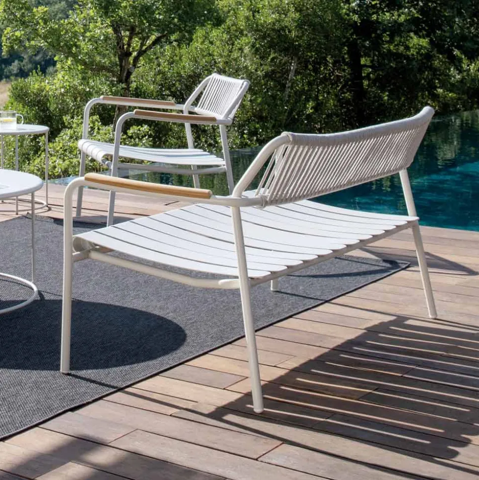 Divano da Giardino in Alluminio e Schienale in Corda - Risplendente