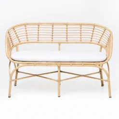 Divano da Giardino in Alluminio e Intreccio in Polyrattan e Cuscino - Ellide
