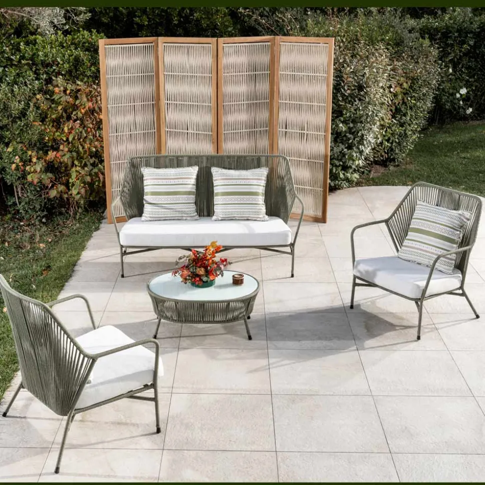 Divano da Giardino in Alluminio e Intreccio in Corda - Asteria