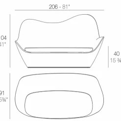 Divano da giardino in polietilene design moderno Sabinas by Vondom