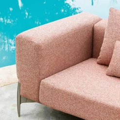 Divano da Giardino 3 Posti con Chaise Longue in Alluminio e Tessuto - Filomena