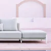 Divano da Giardino 3 Posti con Pouf di Lusso in Alluminio e Tessuto - Filomena