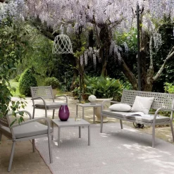 Divano da Giardino 2 Posti con Struttura in Acciaio Made in Italy - Nilda