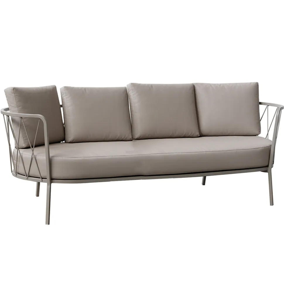 Divano da Giardino 3 Posti Cuscini Inclusi in Acciaio Made in Italy – Brienne