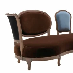 Divano design lusso, 5 schienali in legno massello,made in Italy,Manno