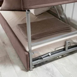 Divano Letto a Castello Moderno in Tessuto Marrone Realizzato in Italia - Pont
