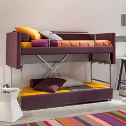 Divano Letto a Castello Moderno Rivestito in Tessuto Made in Italy - Gretel