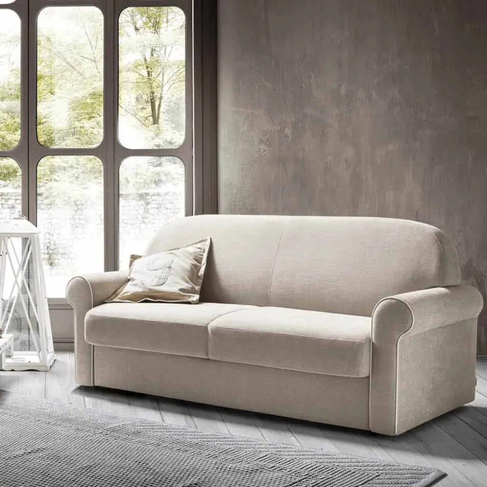 Divano Letto Matrimoniale in Tessuto di Design Realizzato in Italia - Anemone