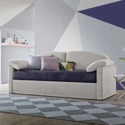 Divano Letto Moderno Rivestito in Tessuto Bicolore Realizzato in Italia - Kayla