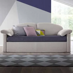 Divano Letto Moderno Rivestito in Tessuto Bicolore Realizzato in Italia - Kayla