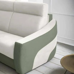 Divano Letto Moderno Rivestito in Tessuto Bicolore Made in Italy - Begonia