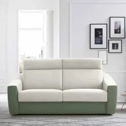 Divano Letto Moderno Rivestito in Tessuto Bicolore Made in Italy - Begonia