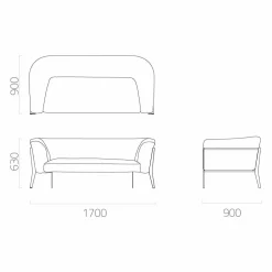 Divano Moderno da Esterno o Interno Sfoderabile Design Made in Italy - Carminio